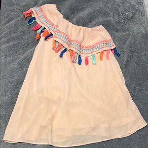 GB Girls Pink Dress with Multicolor Tassels